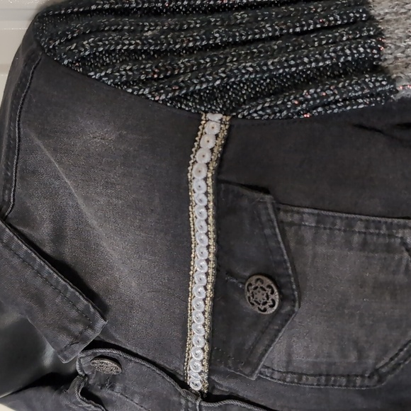 Desigual Jean Jacket Mixed Media Embellished Size 36 Eur (xs-sm) - Picture 4 of 12